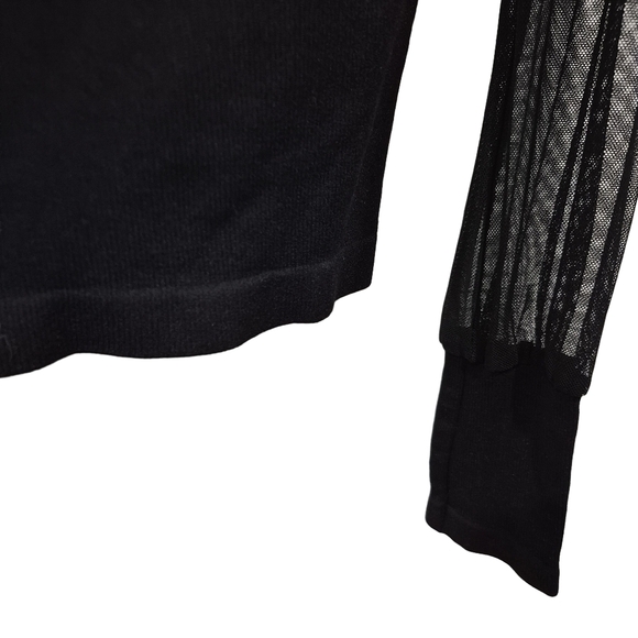 Free People Light up Layering Mesh Turtleneck Long Sleeve Black Shirt - Picture 4 of 7